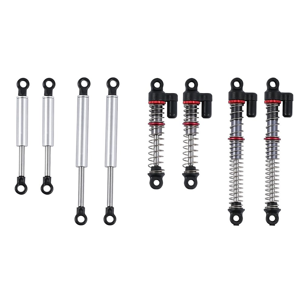 8pcs Aluminum Shock Absorber Kit for Upgrade 1/28 RC Crawler Car, Threaded Double Barrel Shocks Damper for 1:32 Orlandoo Hunter OH32X02 Pipe Off-road Climbing RC Car Upgrade Parts (Silver)