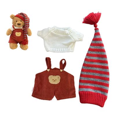 LICHADUOLE 13-15inch Christmas Doll Clothes for Bartholomew Bear and Teddybear 36cm Stuffed Animals Outfits fit,Clothes only Without Doll.(3pc Includes 1 Doll Jumpsuit,1 Satan hat,1 Sweater)