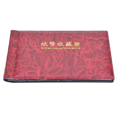 30 Pages Paper Money Currency Banknote Collection Book Storage Album Bill Money Holder Rose Red, Sufficient Capacity, Transparent Pockets, Long Term Storage, Unique Style, for (Rose Red)