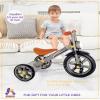 KRIDDO Kids Tricycles Age 2 Years to 5 Years, 12 Inch Puncture Free Rubber Wheel w Front Light, Kids Trike for 2.5 to 5 Year Old, Gift Toddler Tricycles for 2-5 Year Olds, Trikes for Toddlers, Grey view 3