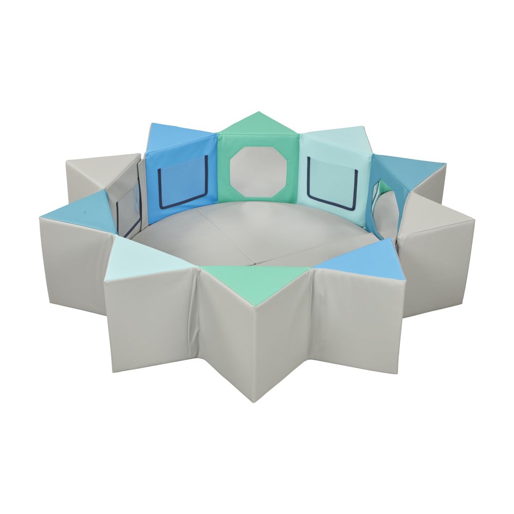 ECR4Kids SoftZone Wall of Mirrors, Activity Center, Contemporary, 3-Piece