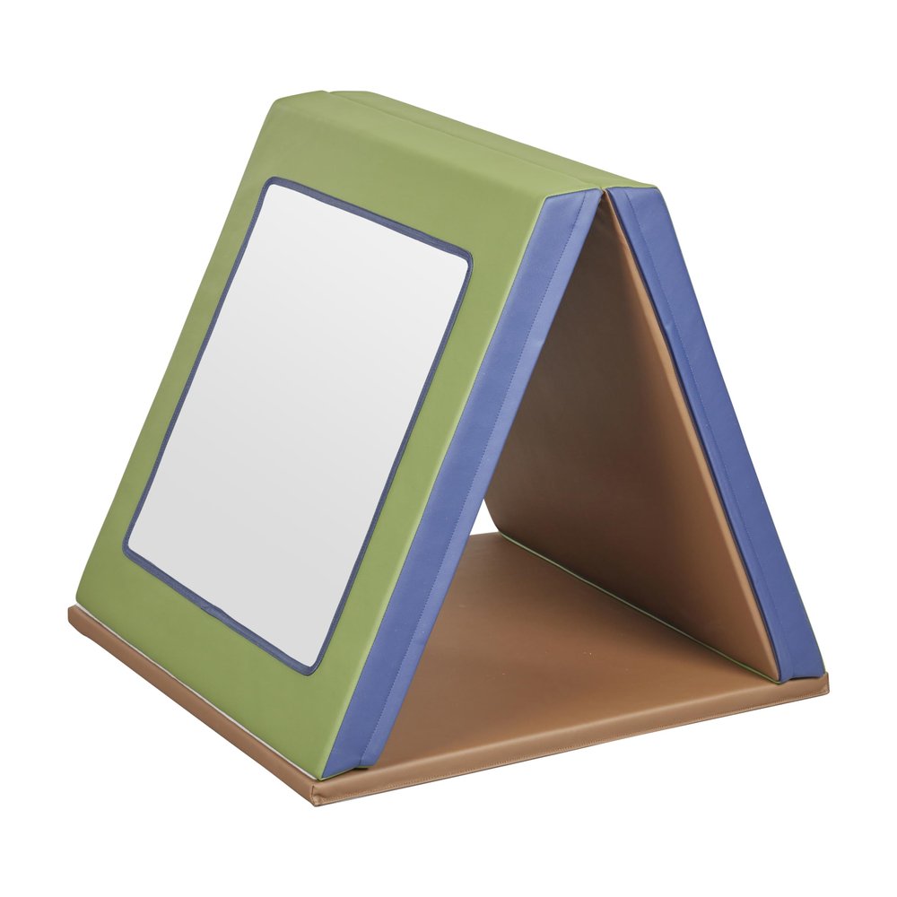 ECR4Kids SoftZone Folding Floor Mirror, Sensory Toy, Earthtone