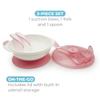 Primo Passi Baby Suction Bowl with Lid, Fork & Spoon Set  BPA-Free Toddler Self Feeding Bowl, Strong Suction Base, Dishwasher & Microwave Safe (Light Pink) view 3