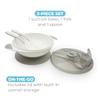 Primo Passi Baby Suction Bowl with Lid, Fork & Spoon Set  BPA-Free Toddler Self Feeding Bowl, Strong Suction Base, Dishwasher & Microwave Safe (Grey) view 2