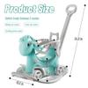 Leavader Rocking Horse for Toddlers, Multifunctional 4 in 1 Design Kids Rocking Horse, Toddler Ride on Toys, Balance Bike, Push Cart with Detachable Board, Ideal Gift for Children (Bule - XL) view 2