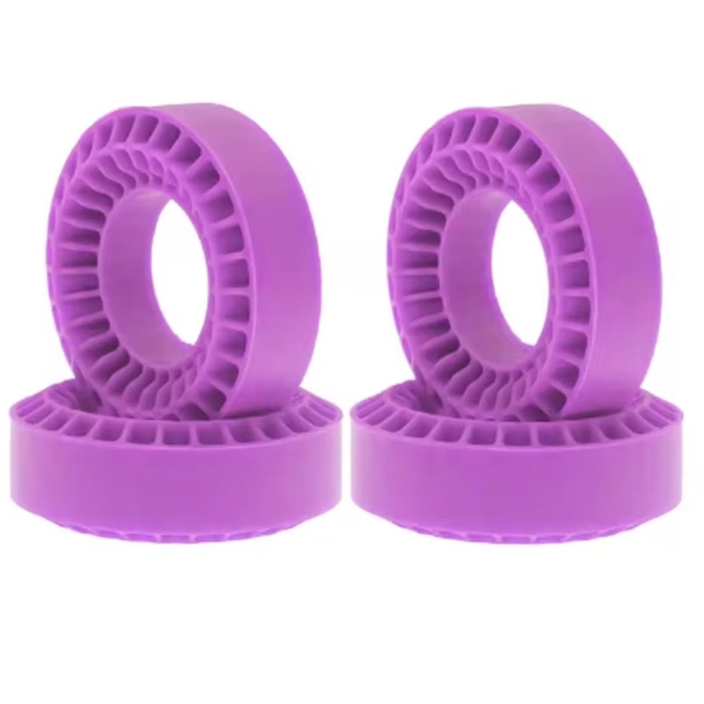 RC Car Repair Kit for TRX4M for SCX24 for FCX24 AX24 1/18 1/24 RC Car Crawler 4pcs 1.0" Wheel Tires Silicone Rubber Insert Foam 55x20mm Upgrade Parts(Purple)