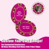 comfortez Poker Chips Custom 100-1000 PCS Customized Poker Chips with Logo, Image & Text Personalized Plastic Colorful Poker Chips UV Printed Customizable Poker Chips Gifts (Rose red, 37MM) view 2