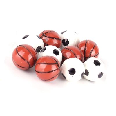 10pcs 1:12 Dollhouse Ball Model Miniature Resin Football Basketball Toys for Doll House Decoration, Premium Resin, Exquisite Craftsmanship, Develops Sports Interest, Mini Game