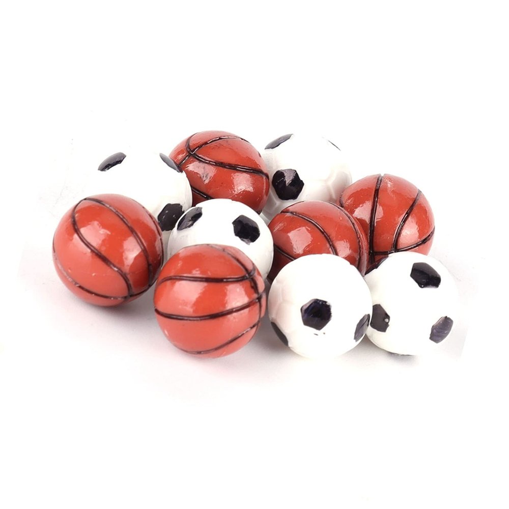10pcs 1:12 Dollhouse Ball Model Miniature Resin Football Basketball Toys for Doll House Decoration, Premium Resin, Exquisite Craftsmanship, Develops Sports Interest, Mini Game