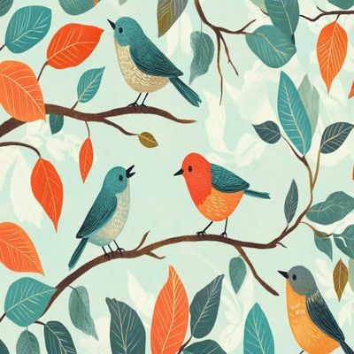 1000 Pieces Adult Jigsaw Puzzle, Leafy Birds, Cartoon Sketch Art Drawing Suitable for Jigsaw Lovers Home Decoration