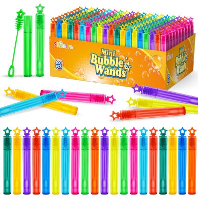 Bubble Wand, 500 Pieces Mini Bubble Wands Bulk in 10 Colors, Bubbles Party Favors Bulk for Kids, Summer Toys for Girls & Boys, Carnival Prizes, Themed Birthday, Wedding, Indoor Outdoor Activity