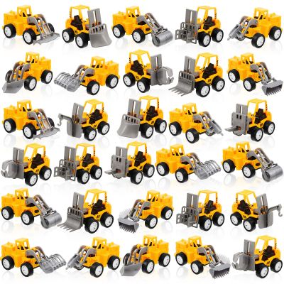 12 Pcs Construction Party Favors Engineering Trucks Small Digger Truck Toys Christmas Gifts Pull Back Vehicles Mini Excavator Toy Car Set for Kids Birthday Boys Girls Stocking Stuffers (Full Set)
