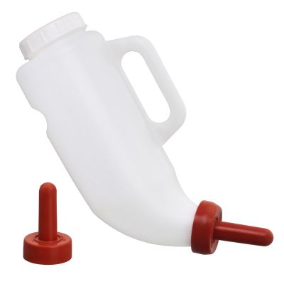 1 Set Nurser Bottles with Handle and Silicone Horizontal Calves Nursing Calf Bottle with a Replacement Nipple Livestock Supplies,Cow Milk Bottle2.11 Quart (Horizontal)