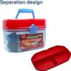3T6B 9 Inch Portable Toy Organizers and Storage Case Tool Box, Bins & Things Storage Container with Removable Tray, Spinning Top and Launcher Set Storage Box for Kids view 3