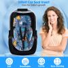 2 in 1 Infant Insert for Carseat, Newborn Car Seat Insert with 3D Mink Dot, Soft Baby Car Seat Head Support for Boys Girls, Breathable Car Seat Cushion for Baby, Stroller Cushion for Swing, Bouncer view 3