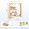 Abacus for Kids Math - Wooden Abacus with 100 Counting Sticks and 112 Math Cards, Counting Toys for Preschool Learning, Educational Math Toys for Developing Fine Motor Skills, Math Calculation view 2