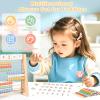 Abacus for Kids Math - Wooden Abacus with 100 Counting Sticks and 112 Math Cards, Counting Toys for Preschool Learning, Educational Math Toys for Developing Fine Motor Skills, Math Calculation view 3
