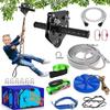 X XBEN Zip line Kit for Kids and Adults Outdoor: Up to 500Lbs - 100FT Quick Tighten Zipline for Backyard with Removable Trolley Swing Seat Spring Brake Ratchet Strap view 1
