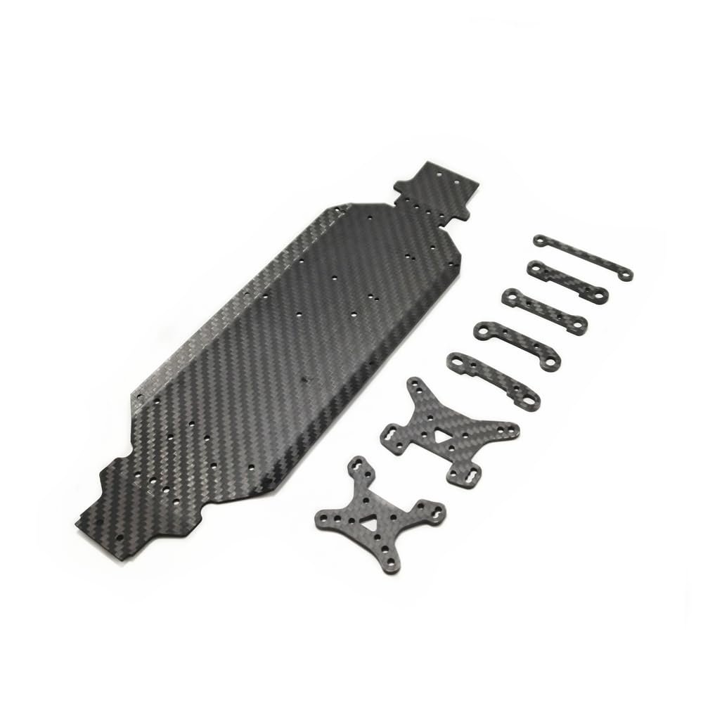 for Wltoys 124017 124016 144001 144010 144002 Upgrade Parts Carbon Fibre Chassis Shock Bracket Arms Fixed Parts Set(for 124019 124017)