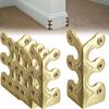 10 Pcs Baseboard Corner Protectors:Solid Brass Corner Protector,Suitable for Baseboards,Cabinets, Tables, Desks and Dressers,with Screws (Gold) view 1