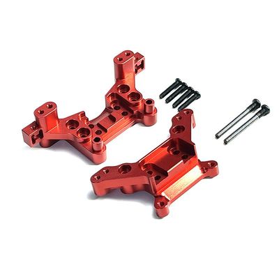 for MJX 16207 16208 16209 16210 H16 Metal Front Shock Tower RC Car Rear Shock Tower 16170 16180 Upgrade Parts(Red)