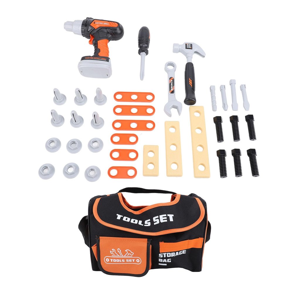 Kids Tool Set with Electric Drill Wrench Screwdriver Hammer Educational Skill Development Children Repair Tool Set