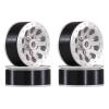 4Pcs Metal Beadlock Wheel Hub Wheel Rim and Rubber Tire for WPL C14 C24 B14 B24 B36 MN D90 MN99S RC Car Upgrade Parts(Silver Wheel Hub) view 1