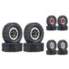 4Pcs Metal Beadlock Wheel Hub Wheel Rim and Rubber Tire for WPL C14 C24 B14 B24 B36 MN D90 MN99S RC Car Upgrade Parts(Silver Wheel Hub) view 3