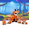 5pcs 3D Printed Christmas Reindeers, Articulated Tiny Animal Baby Reindeers, Fidget Christmas Reindeers, Executive Desk Home Decor Toy ABR001-ORANGE view 2