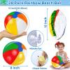 28 Pack 12 Inch Rainbow Beach Balls Bulk, Inflatable Swimming Pool Toys Beach Ball for Kids Birthday Party Favors Outdoor Summer Games Hawaiian Tropical Luau Themed Pool Party Decorations view 2