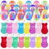 24 PCS Prefilled Easter Eggs with Bunny Pop Bubble Fidget Keychains Toy Inside for Kids Boys Girls Easter Basket Stuffers Party Favors Easter Egg Fillers Hunt view 1