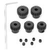 48P Pinion Gear Set, Metal 17T 18T 19T 20T 21T Pinion Gear Set with M3 Screw for ECX 2WD 1/10 RC Hobby Car (Black view 1