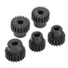 48P Pinion Gear Set, Metal 17T 18T 19T 20T 21T Pinion Gear Set with M3 Screw for ECX 2WD 1/10 RC Hobby Car (Black view 4