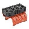 36mm RC Brushless Motor Heatsink with Dual Fans, 28000RPM 8.4V Cooling Heatsink for 540 550 Motor for 1/8 1/10 RC Car (Orange view 2