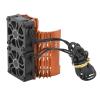 36mm RC Brushless Motor Heatsink with Dual Fans, 28000RPM 8.4V Cooling Heatsink for 540 550 Motor for 1/8 1/10 RC Car (Orange view 3
