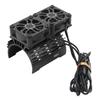 36mm RC Brushless Motor Heatsink with Dual Fans, 28000RPM 8.4V Cooling Heatsink for 540 550 Motor for 1/8 1/10 RC Car (Black view 1