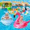 4 Pack Inflatable Pool Floats for Toddler Age 3-7 Animal Swim Tube Rings for Kids Infant Baby Ride on Beach Floaties with Safety Seat&Handle for Summer Lake Pool (Flamingo, Turtle, Whale, Dalmatian) view 3