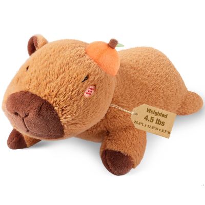 22" & 4.5 lbs Large Laying Capybara Plush, Weighted Stuffed Animals for Adults and Kids,2-in-1 Capybara Plushies with Removable Ceramsite Bag, Comforting Weighted Plush for Christmas & Valentines Day