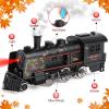 Hot Bee Train Set for Boys, Metal Alloy Electric Trains w/Steam Locomotive, Cargo Cars & Tracks, Train Toys w/Smoke, Sounds & Lights, Christmas Toys Gifts for 3 4 5 6 7 8+ Years Old Kids view 2