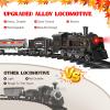 Hot Bee Train Set for Boys, Metal Alloy Electric Trains w/Steam Locomotive, Cargo Cars & Tracks, Train Toys w/Smoke, Sounds & Lights, Christmas Toys Gifts for 3 4 5 6 7 8+ Years Old Kids view 3