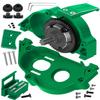 hopsupRC RC Aluminum Motor Mount Gear Cover- Steel 57T Spur Gear Slipper Clutch Differential Upgrades Part for 1/10 Kraton/Outcast 4S V2,Senton/Vorteks 223S V4,Typhon 223S V4,Diff Gear Gearbox.Green view 1