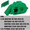 hopsupRC RC Aluminum Motor Mount Gear Cover- Steel 57T Spur Gear Slipper Clutch Differential Upgrades Part for 1/10 Kraton/Outcast 4S V2,Senton/Vorteks 223S V4,Typhon 223S V4,Diff Gear Gearbox.Green view 2