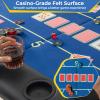 Giantex 72" Poker Table Foldable, 8 Player Folding Card Board Game Table w/ 8 Cup Holders, Casino-Grade Felt Surface, Portable Oval Texas Holdem Poker Tables for Blackjack Casino, No Assembly Required view 4