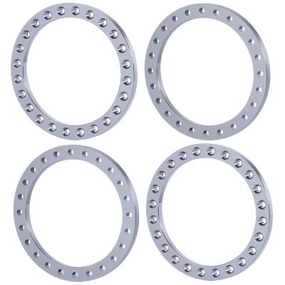 MORFUM RC Wheel Outer Beadlock Ring, 4PCS Wheel Outer Beadlock Ring Aluminum Alloy Replacement Wheel Beadlock Ring Compatible with 1/7 Tra-xxas Unlimited Desert Racer UDR RC Car (Titanium)