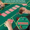Giantex 72" Poker Table Foldable, 8 Player Folding Card Board Game Table w/ 8 Cup Holders, Casino-Grade Felt Surface, Portable Oval Texas Holdem Poker Tables for Blackjack Casino, No Assembly Required view 4