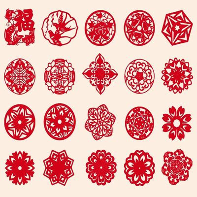 15PCS/30PCS/32PCS/48PCS/72PCS Chinese Paper Cutting Kit, Fun Paper Art Crafts Kits for Window Decoration Spring Festival Chinese New Year Celebration Activity, Creative Handmade Paper-Cut