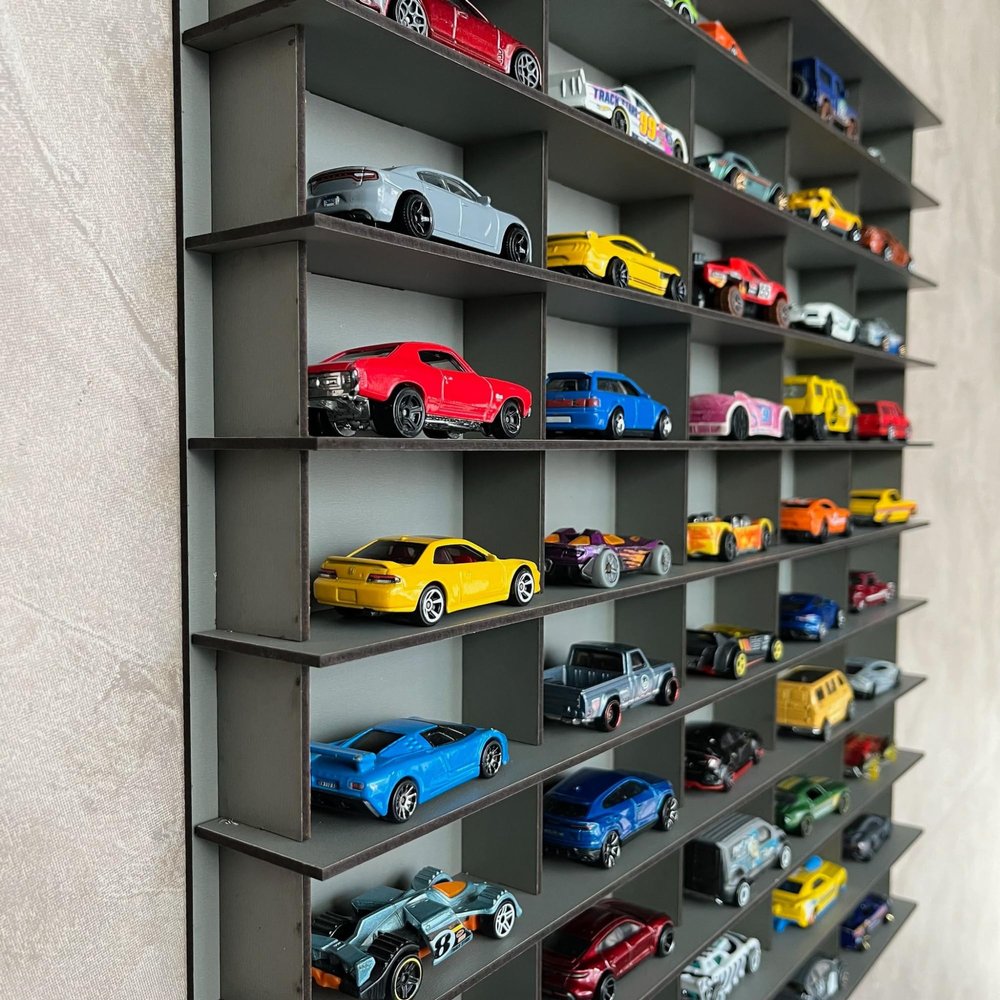 100 Car 1/64 Model Car Display Case ,Toy Car Storage Organizer,Cars Storage Showcase,1/64 Car Shelves,Wall Mounted Display Case,Toy Car Organizer (Gray)