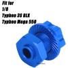RCHuiWow RC 17MM Wheel Hub w/Anti-dust Cap Nuts Upgrades Part for 1/8 Typhon 3S BLX,Typhon Mega 550,Alloy Aluminium Wheel Hub Hex w/Wheel Wrench,Navy Blue view 2
