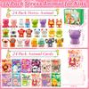 24 Pack Valentines Day Gifts for Kids, Valentines Cards for Kids Classroom with Animal Squishy Toys Slow Rising Stress Relief Fidget Toys Exchange Gifts Classroom Party Favors view 2