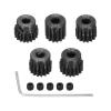 Rebower 48 P Steel Pinion Gear Set 14T 15T 16T 17T 18T for 3.175 mm Shaft Hardened Steel Pinion Gear with Screws and Hexagonal Wrench for RC Car Motor view 1